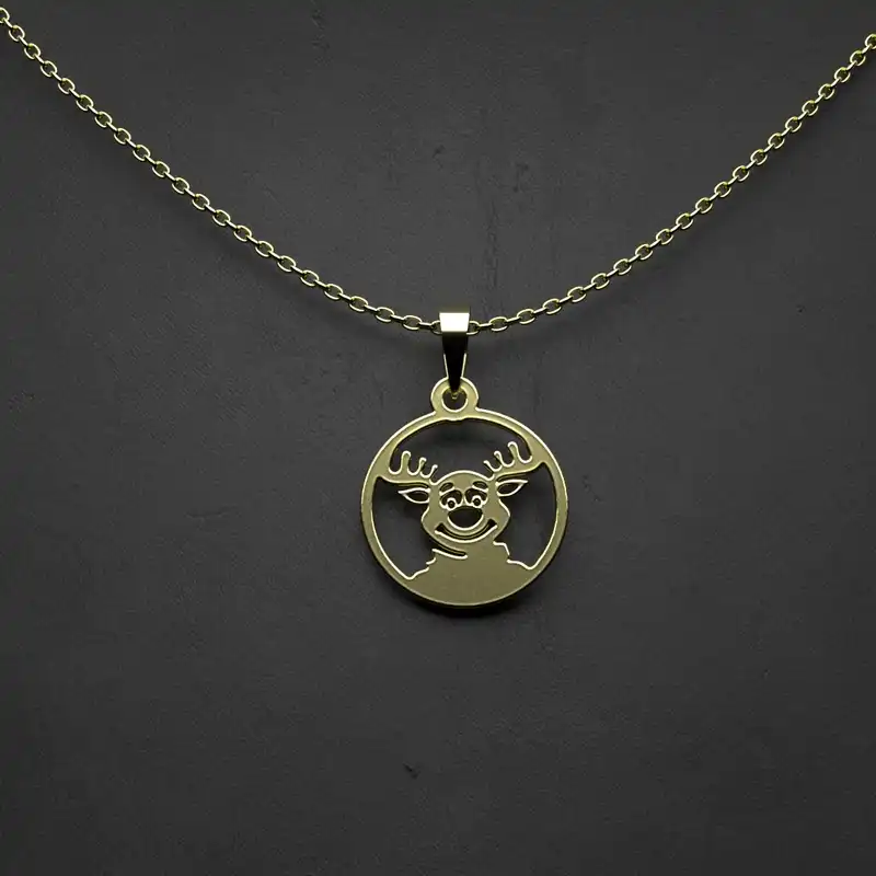 گردنبند طلا 18 عیار زنانه مدوپد مدل لوزی هندسی کد CA10226