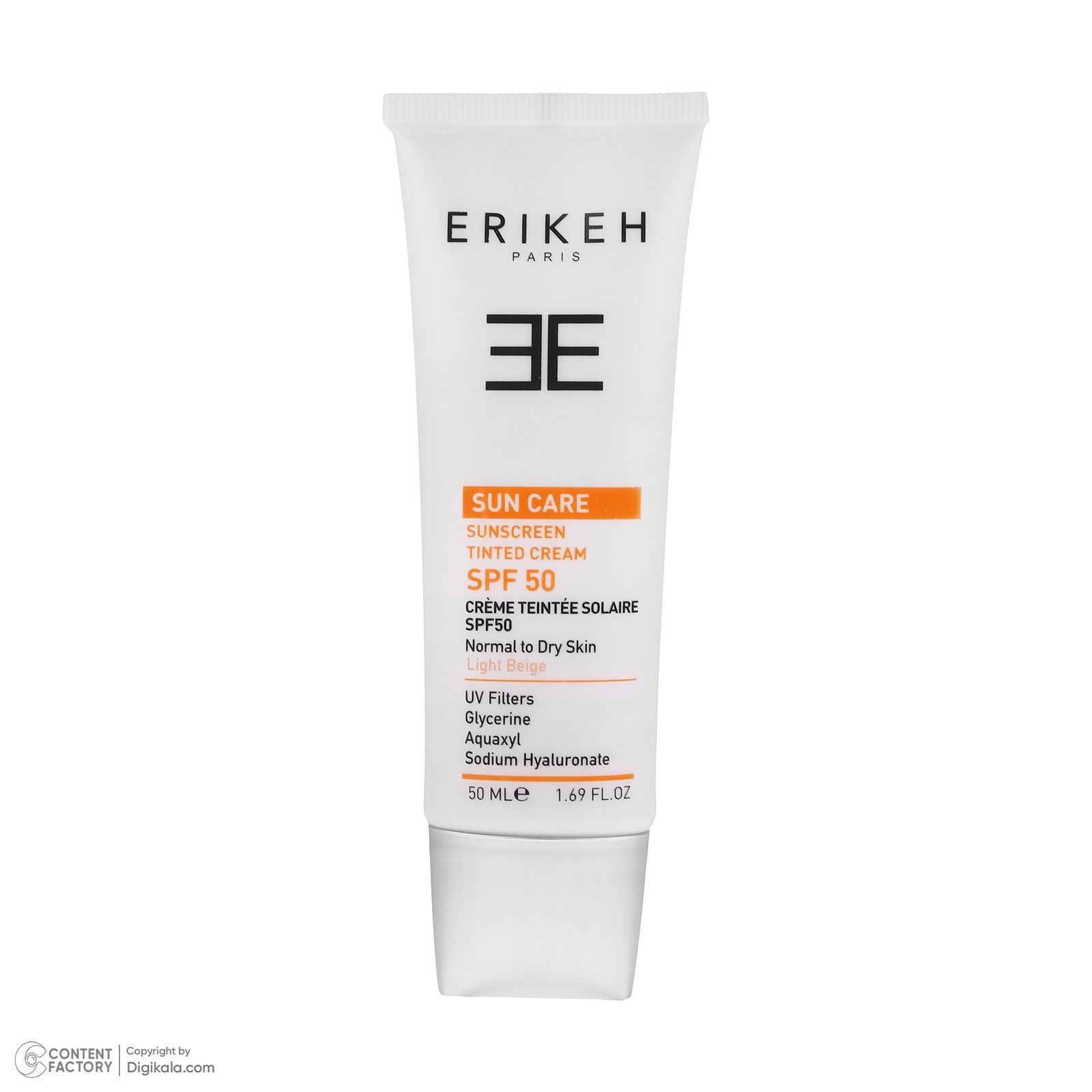 کرم ضد آفتاب رنگی صورت اریکه spf50 مدل Light Beige مناسب برای انواع پوست نرمال تا خشک حجم 50 میلی‌لیتر -  - 14