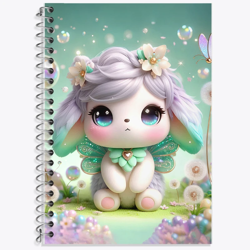 دفتر زبان 50 برگ خندالو مدل دو خط طرح خرگوش کیوت کد F5452