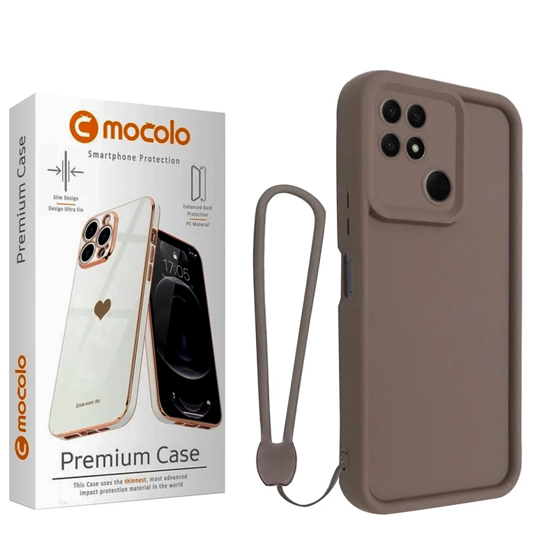 کاور موکولو مدل Silicone Puffer Apple Strap مناسب برای گوشی موبایل شیائومی Redmi 10C / Poco C40 به همراه بند آویز