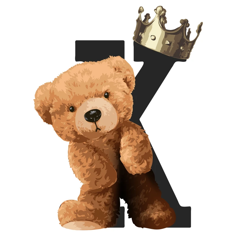 استیکر پارچه و لباس مدل dtf طرح تدی کد H30.148 مجموعه 4 عددی