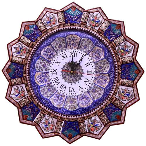 ساعت دیواری خاتمکاری مدل خورشیدی کد 0025