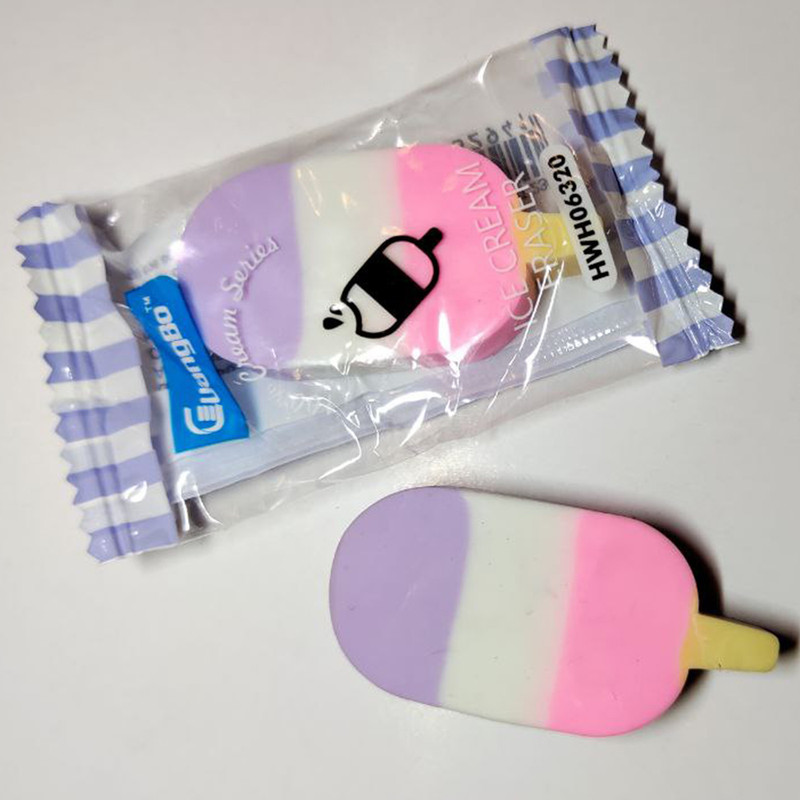 پاک کن مدل بستنی طرح چند رنگ