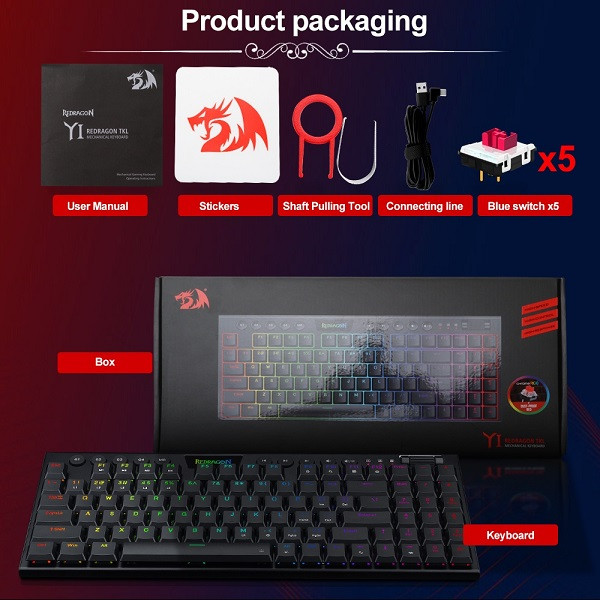 کیبورد مخصوص بازی ردراگون مدل YI K625-KB 2
