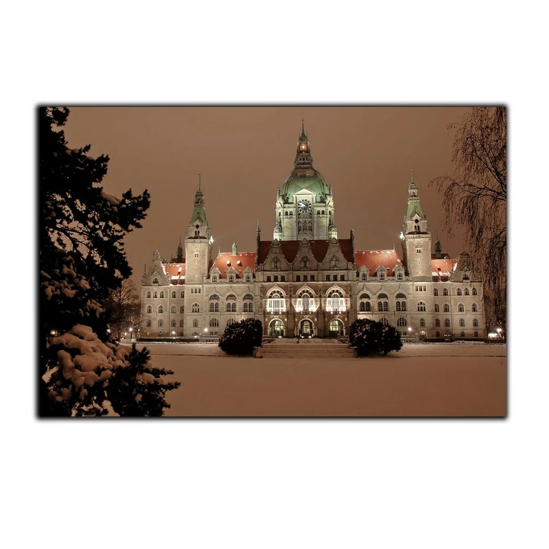 تابلو شاسی بکلیت طرح منظره برفی و کلیسا مدل SH-S2915