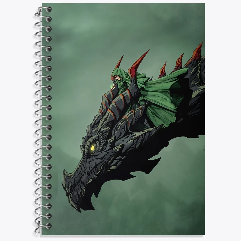 دفتر زبان 50 برگ خندالو مدل دو خط طرح بازی اسکایریم (Skyrim) کد 32751