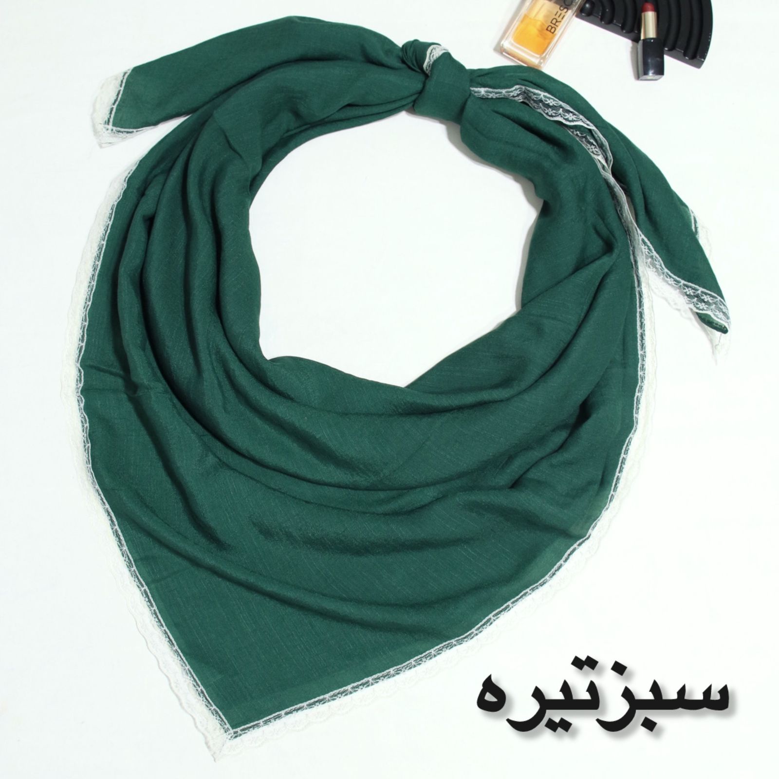 روسری زنانه مدل وال اسلپ ساده حاشیه تور دانتل کد 7091 -  - 2