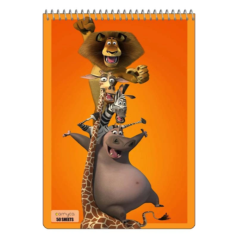 دفتر نقاشی 50 برگ سیمی کارنیکا طرح  Madagascar کد 40807