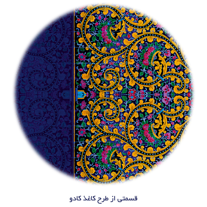 کاغذ کادو طرح کاشی کد 1401 بسته پنج عددی