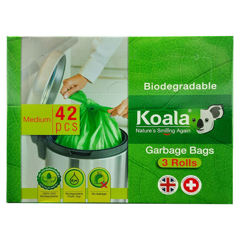 کیسه زباله کوالا مدل Biodegradable سایز متوسط بسته 42 عددی