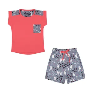 ست تی شرت آستین کوتاه و شلوارک دخترانه تودوک مدل 2151590-66