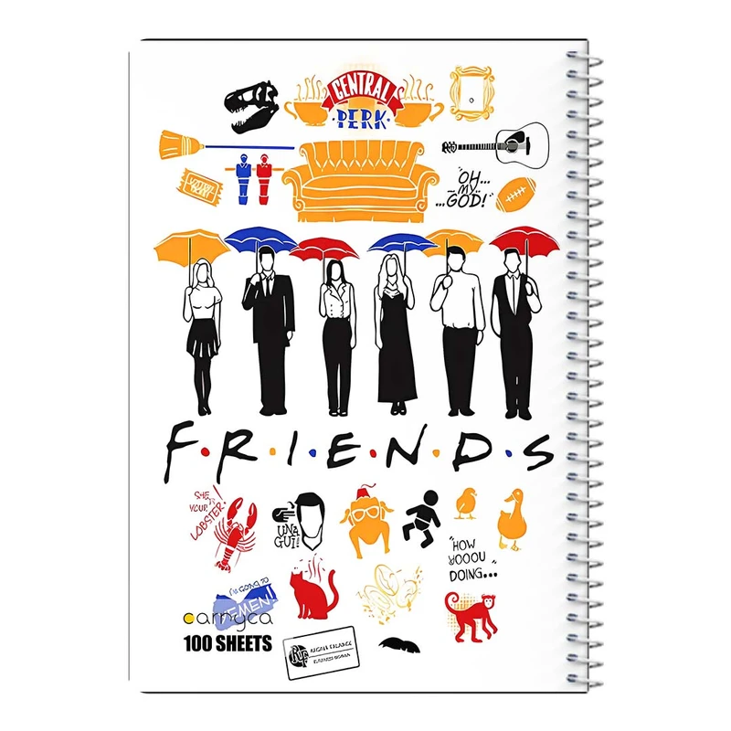 دفتر مشق 100 برگ سیمی کارنیکا طرح فرندز Friends کد 16955