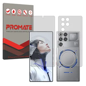 Promate Hydrogel model Matte Screen Protector for ZTE nubia RedMagic 11 Pro Plus mobile phone along with the back protector