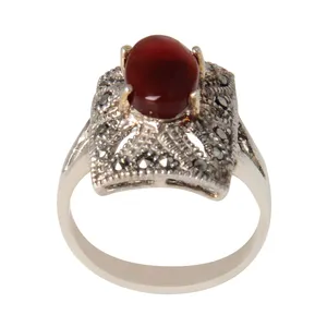 انگشتر نقره زنانه مدل سنگ عقیق کد AW_555