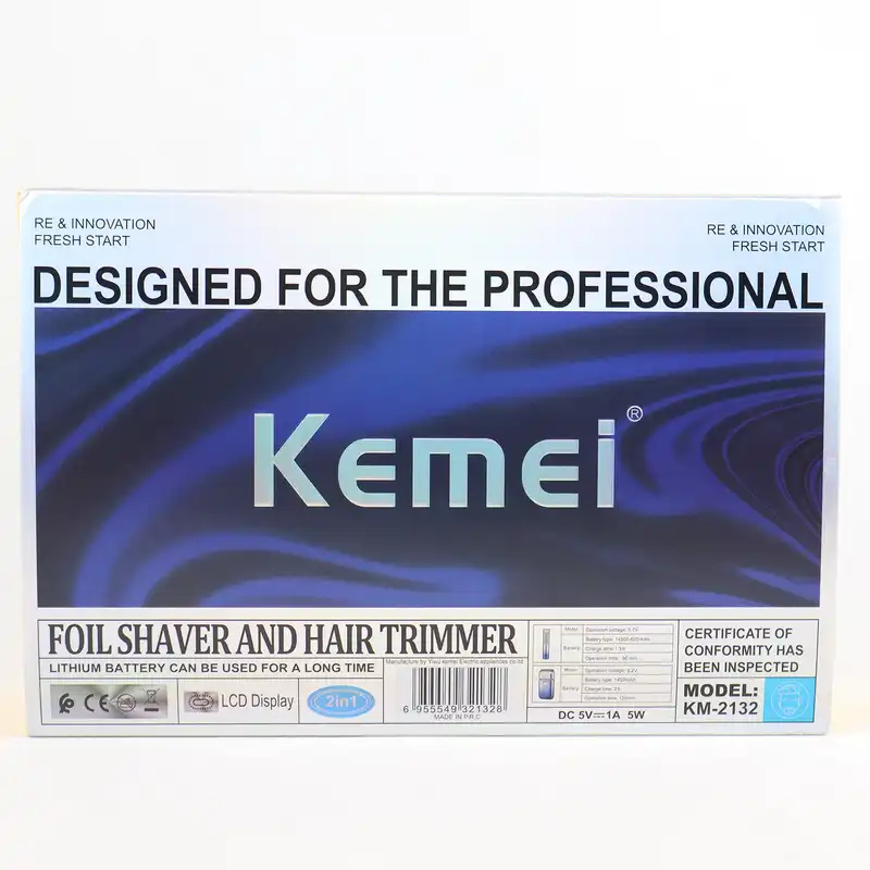 ماشین اصلاح موی سر و صورت شارژی کیمی مدل KM-2132 مجموعه دو عددی