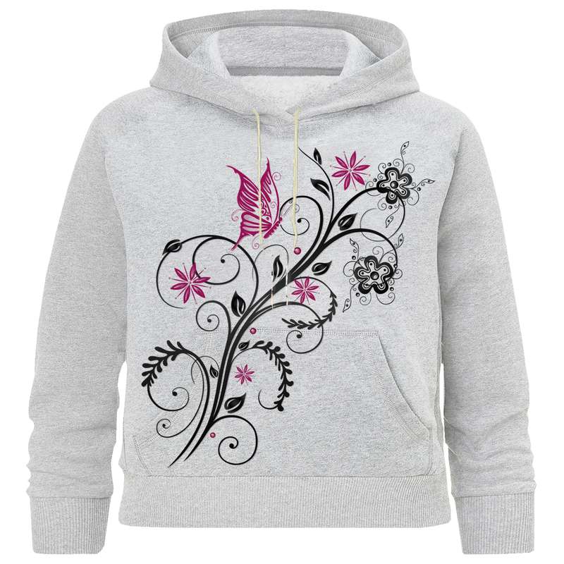 هودی دخترانه مدل M 405 پروانه