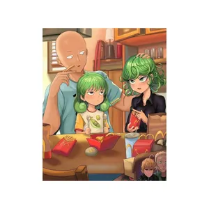 استیکر لپ تاپ و موبایل مدل انیمه طرح مرد تک مشتی تاتسوماکی One Punch Man tatsumaki کد 3846