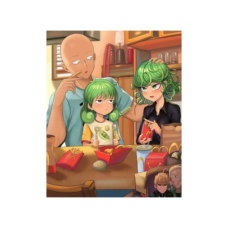 استیکر لپ تاپ و موبایل مدل انیمه طرح مرد تک مشتی تاتسوماکی One Punch Man tatsumaki کد 3846