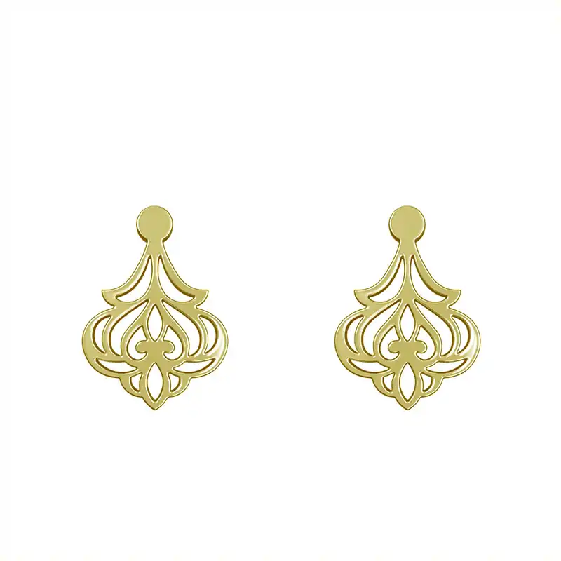 گوشواره طلا 18 عیار زنانه مدوپد مدل هندسی کد GA1-15134