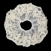 کش مو زنانه مدل اسکرانچی مروارید دانتل کد brg 0109