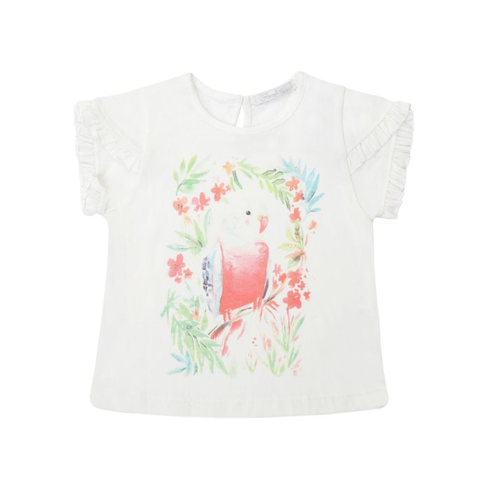 تی شرت آستین کوتاه دخترانه فیورلا مدل کبوتر 34034 -  - 1