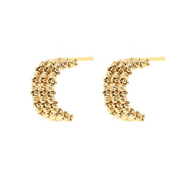 گوشواره طلا 18 عیار زنانه ماوی گالری مدل سه رج البرناردو 2 -  - 1