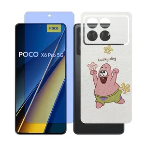 Glass Together model anti blue Screen Protector Suitable for Xiaomi Poco X6 Pro Mobile Phone with Back cover sticker