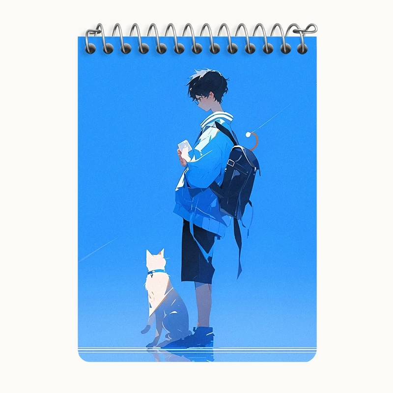 دفتر یادداشت 50 برگ خندالو طرح پسر و گربه کد N3109