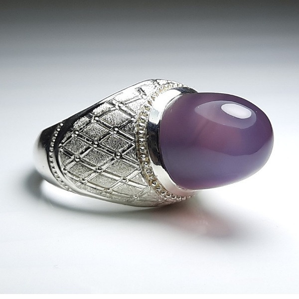 انگشتر نقره مردانه مدل عقیق طبیعی