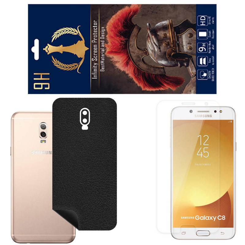 برچسب پوششی اینفینیتی مدل CH مناسب برای گوشی موبایل سامسونگ Galaxy C7 2017 به همراه محافظ صفحه نمایش 