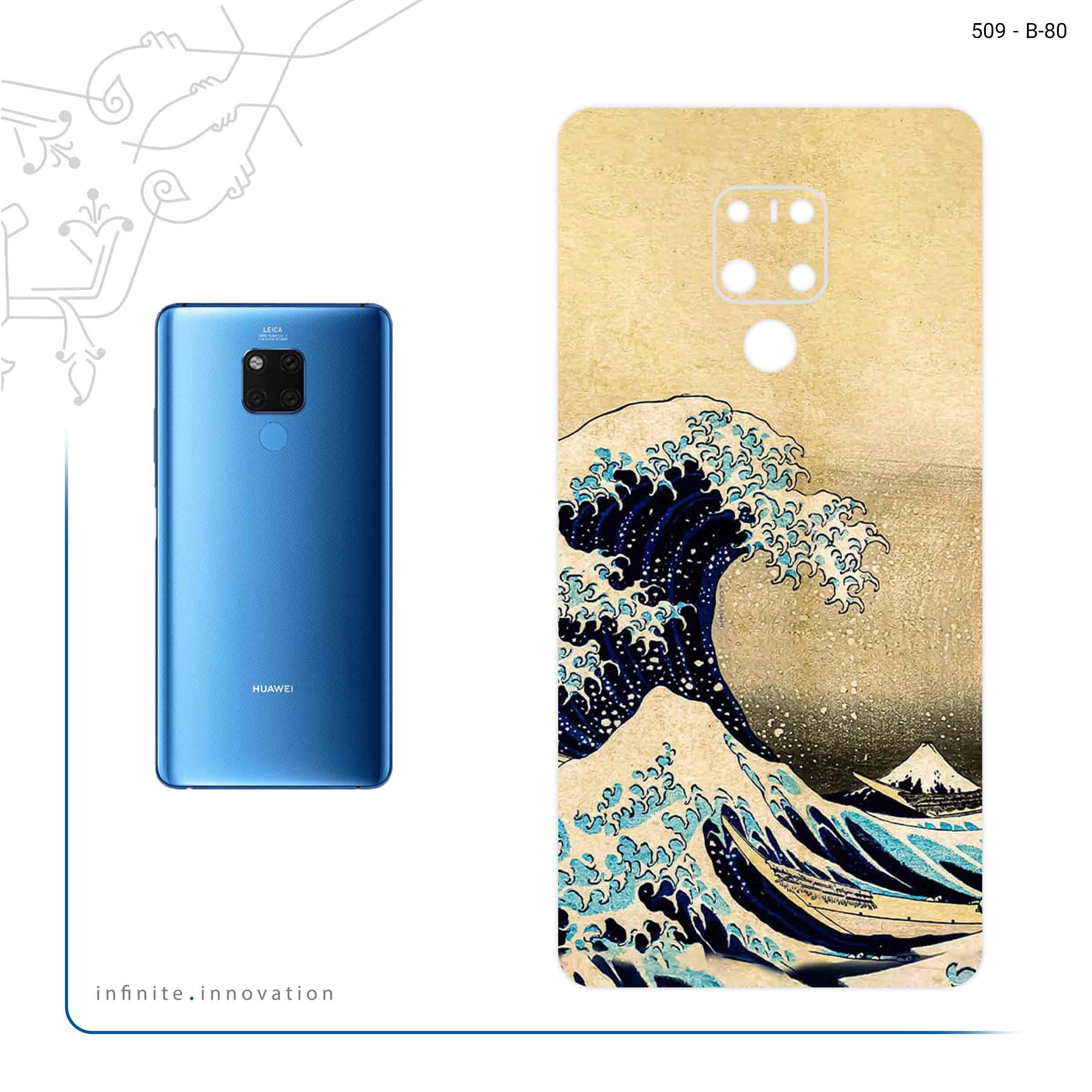 برچسب پوششی ماهوت مدل The Great Wave off Kanagawa of Hokusai مناسب برای گوشی موبایل هوآوی Mate 20 X
