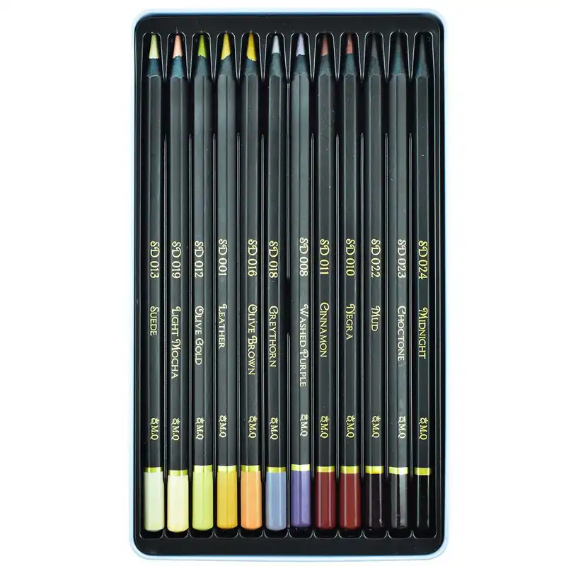 مداد رنگی 12 رنگ ام کیو مدل Dark SKIN