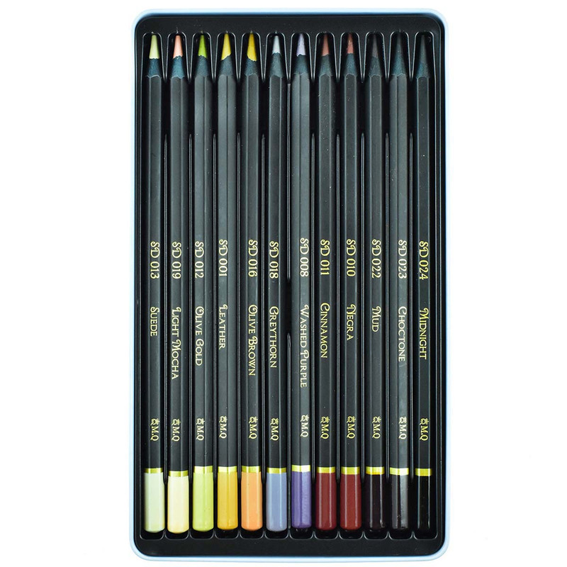 مداد رنگی 12 رنگ ام کیو مدل Dark SKIN