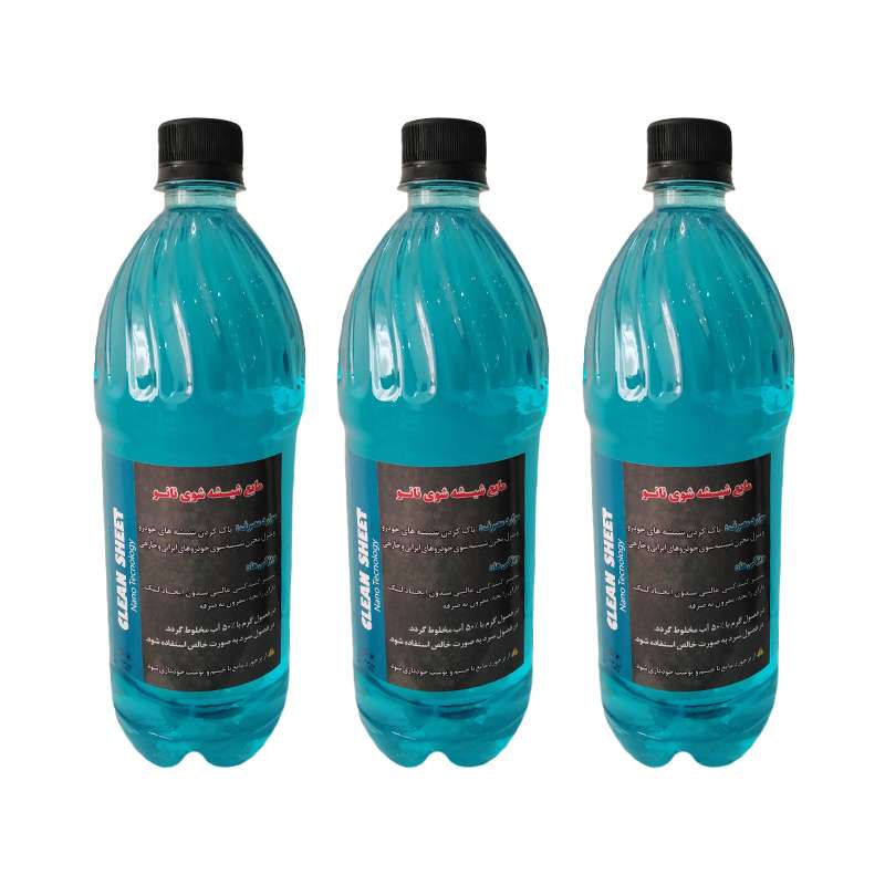 مایع شیشه شوی خودرو نانو کلین شیت کد 417 حجم 1000 میلی لیتر بسته 3عددی