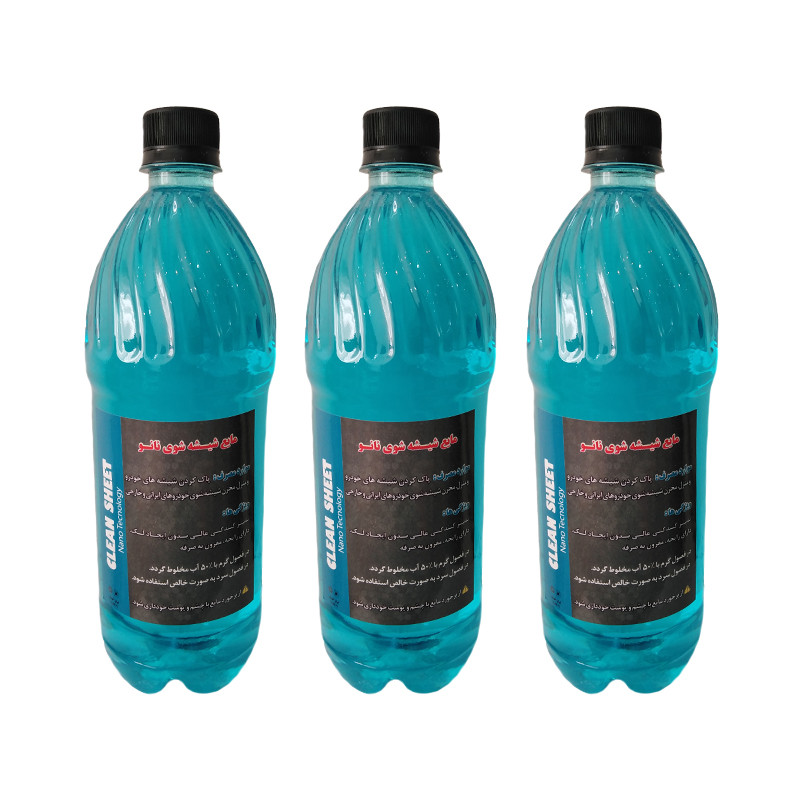 مایع شیشه شوی خودرو نانو کلین شیت کد 417 حجم 1000 میلی لیتر بسته 3عددی