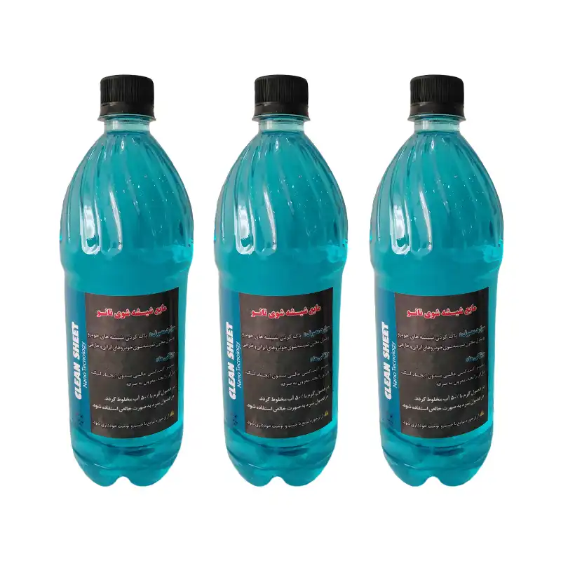 مایع شیشه شوی خودرو نانو کلین شیت کد 417 حجم 1000 میلی لیتر بسته 3عددی