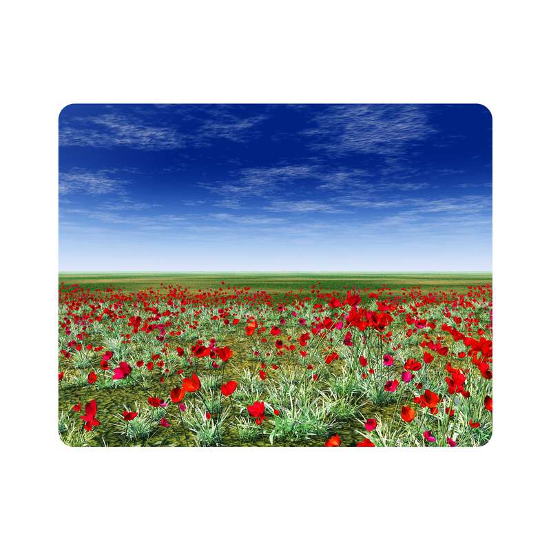 ماوس پد اطلس آبی طرح دشت و آسمان و گل مدل T7103