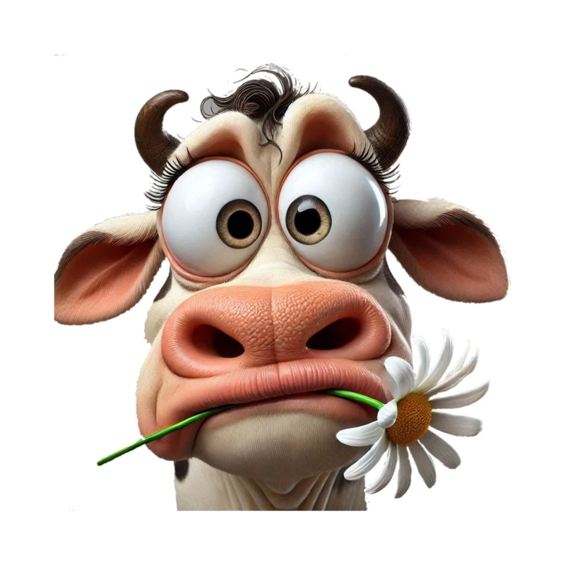 استیکر پارچه و لباس پاد آفرین مدل کارتونی گاو کد 2214