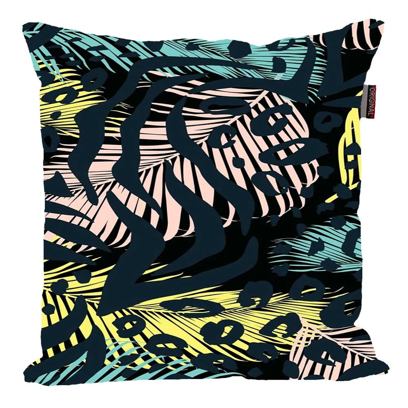 کوسن پاد آفرین مدل فانتزی طرح برگ و گل رنگی کد 01912