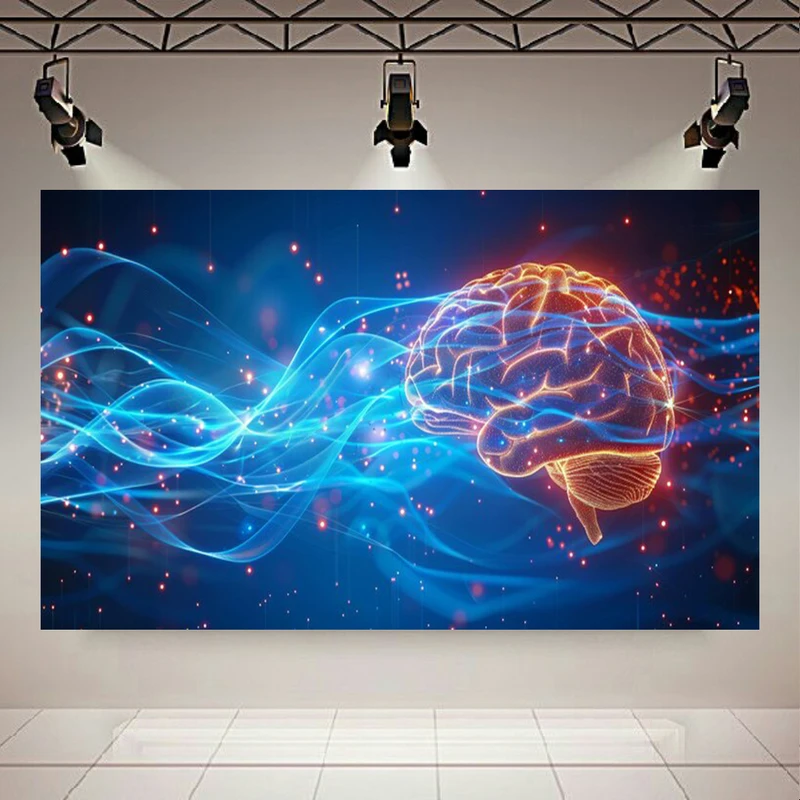  پوستر طرح انتزاعی مغز مدل امواج کد PD130784