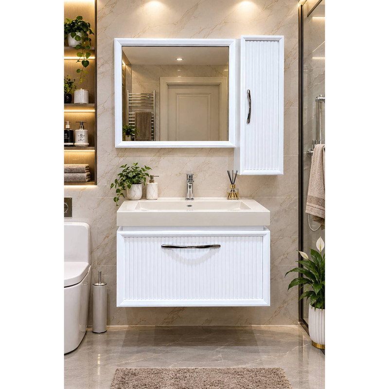 ست کابینت و روشویی مدل 3211 به همراه باکس و اینه