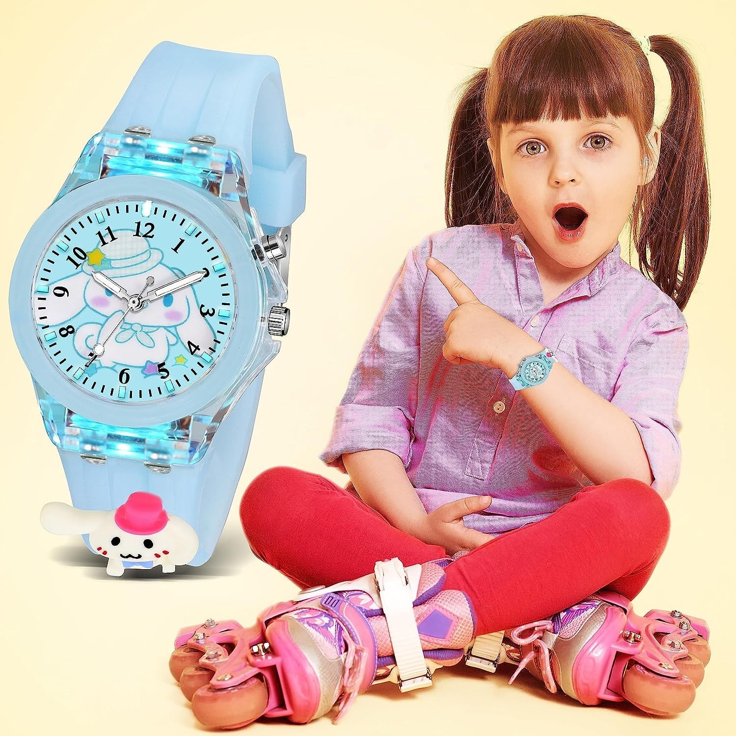 ساعت مچی عقربه ای بچگانه مدل چراغدار موزیکال کد 4 ساعت مچی عقربه ای بچگانه مدل چراغدار موزیکال کد 4