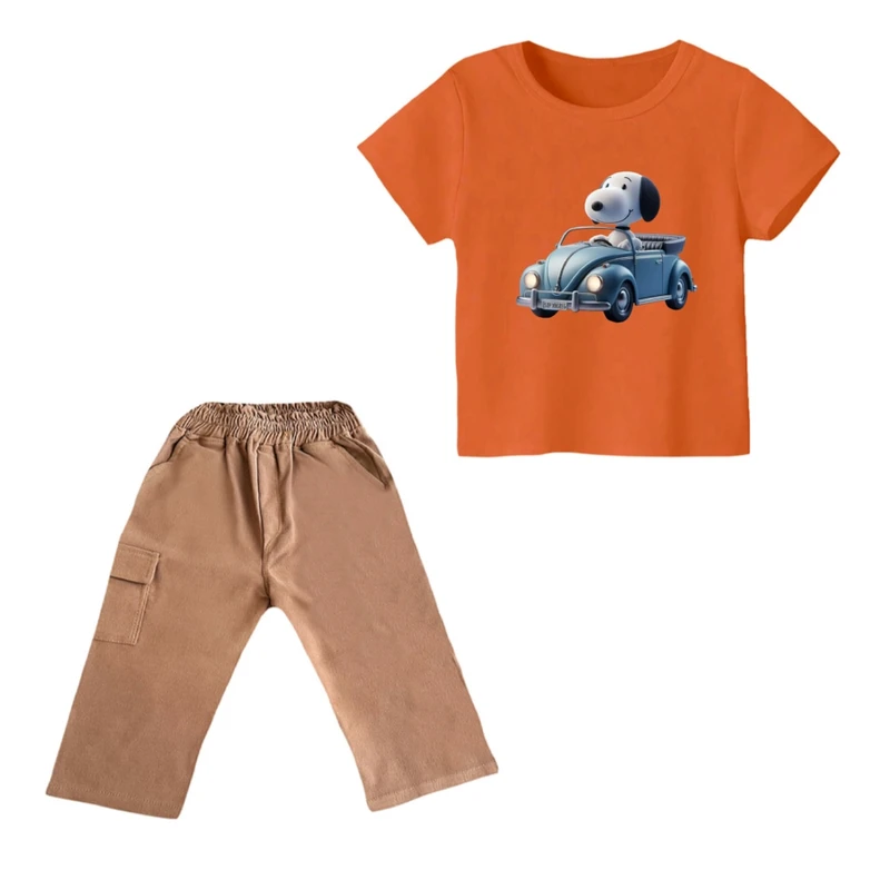 ست تی شرت و شلوارک پسرانه مدل اسنوپی کد ۲۴