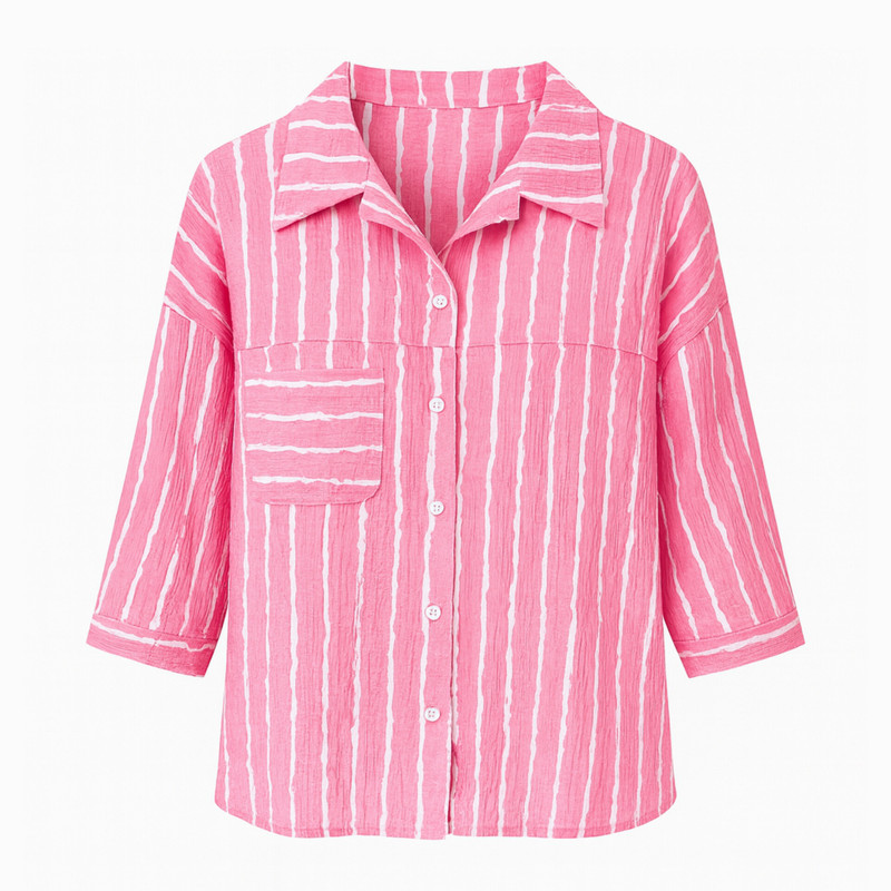 شومیز آستین سه ربع یقه برگردان زنانه کد 28263