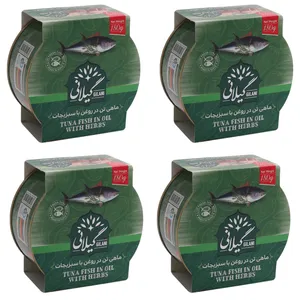 کنسرو ماهی تن با سبزیجات گیلانی -180 گرم بسته 4 عددی