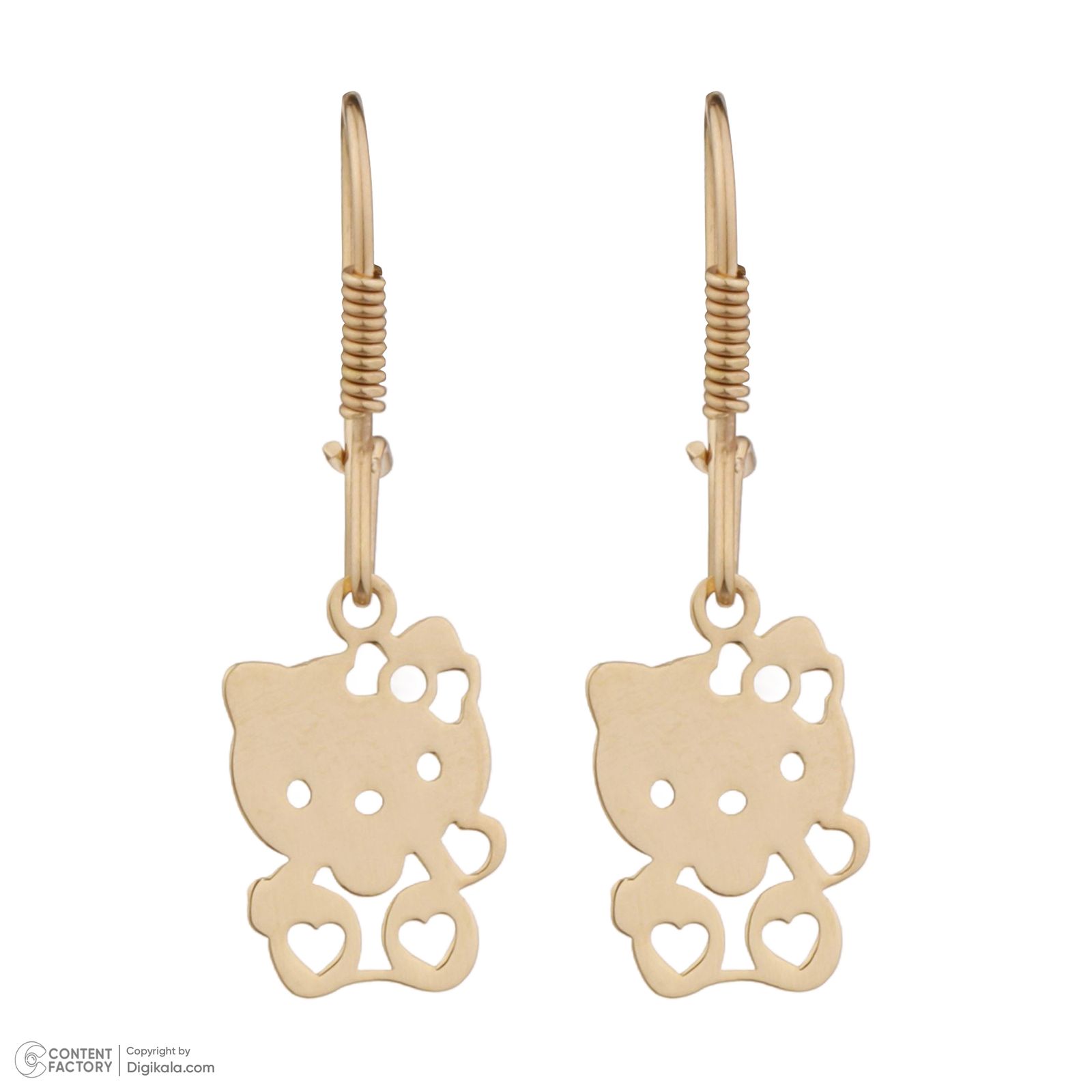 گوشواره طلا 18 عیار دخترانه طلای مستجابی مدل 15103 -  - 3