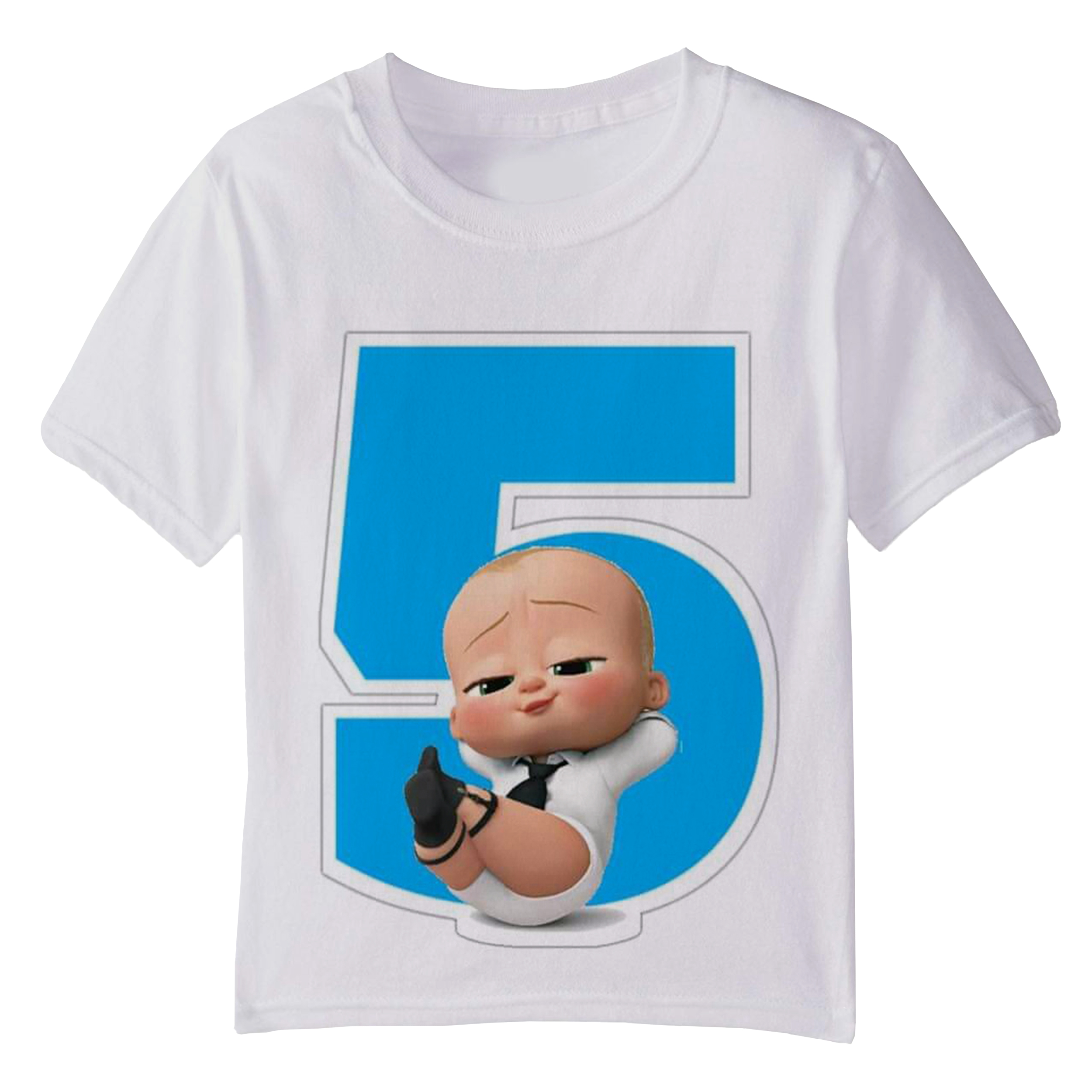 تی شرت آستین کوتاه بچگانه مدل تولدی پنج سالگی بچه رئیس 027