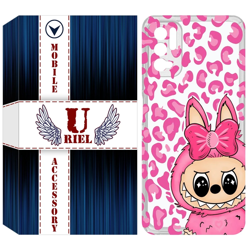 کاور یوریل قاب مدل Clear کد 107 طرح لبوبو Labubu مناسب برای گوشی موبایل شیائومی Redmi Note 10 5G / Note 11SE / Poco M3 Pro