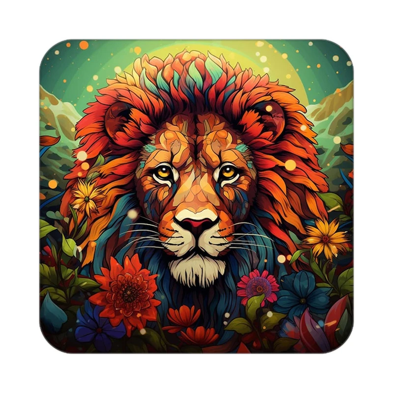 زیر لیوانی کاکتی طرح شیر مدل mp23295