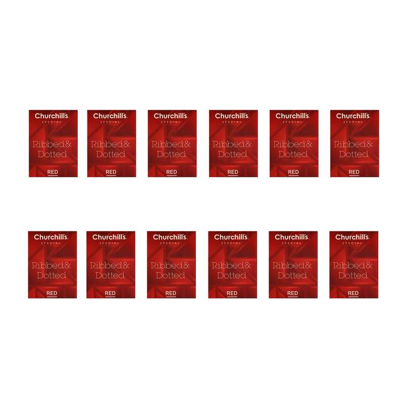 کاندوم چرچیلز مدل  Dotted Red مجموعه 12 عددی